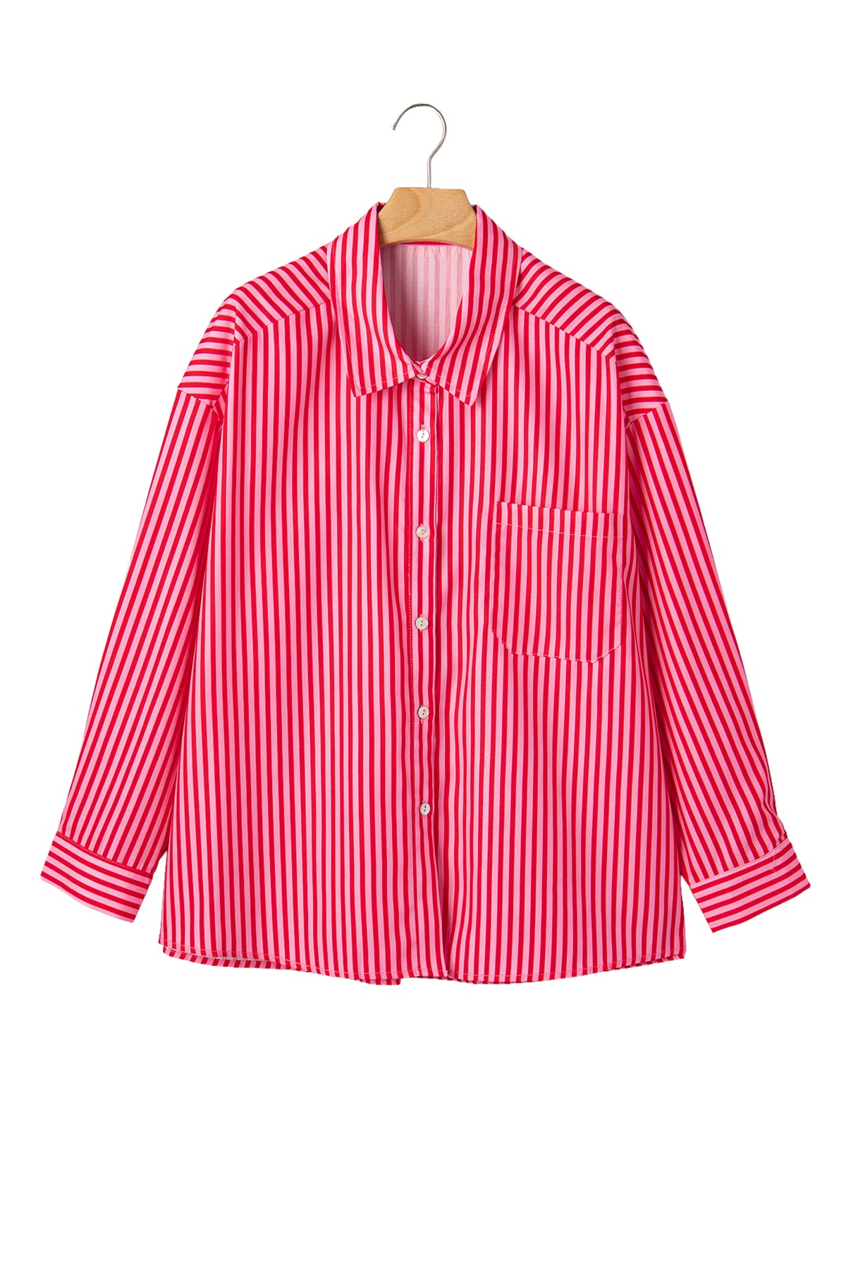 Red Stripe Button-Up Shirt