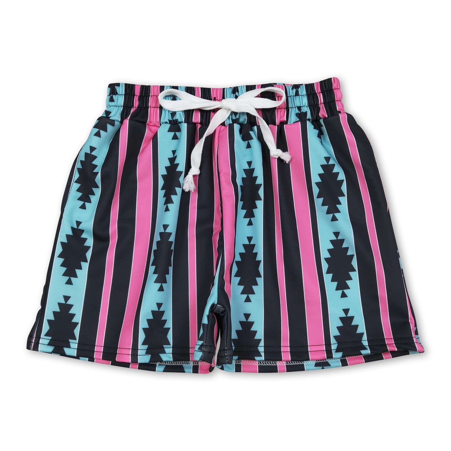 Baby & Kids Light Blue Aztec Swim Trunks