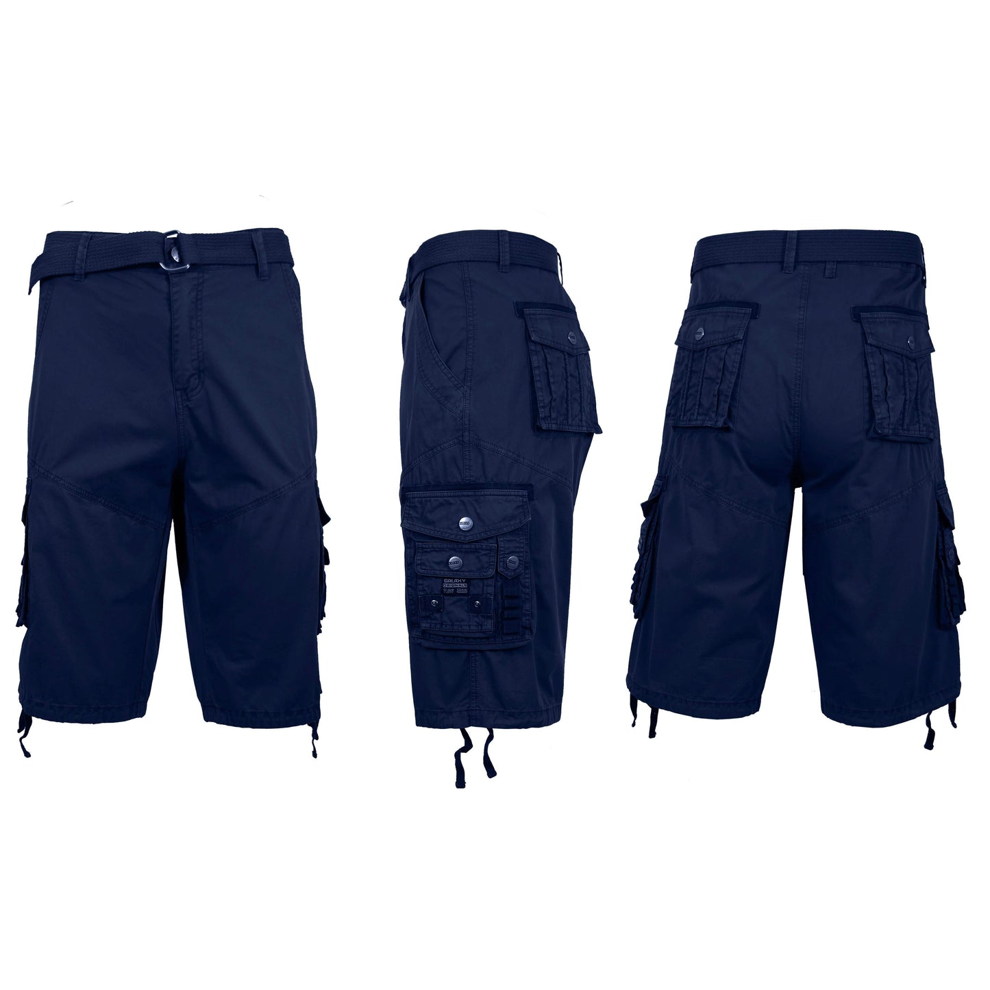 Men's Distressed Vintage Belted Cargo Utility Shorts