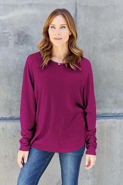 Double Take Round Neck Long Sleeve T-Shirt,