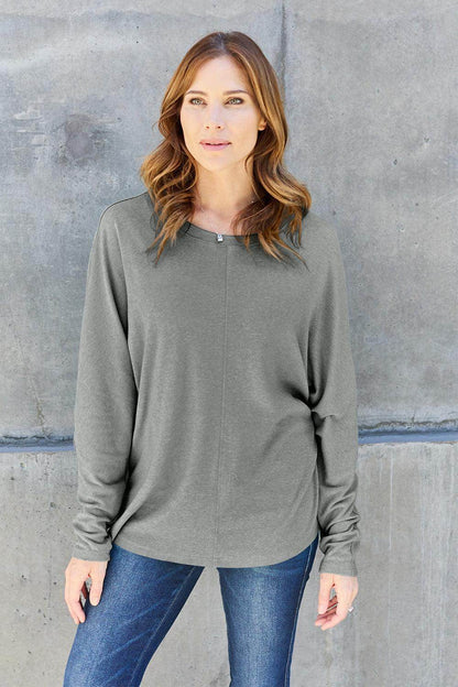 Double Take Round Neck Long Sleeve T-Shirt,