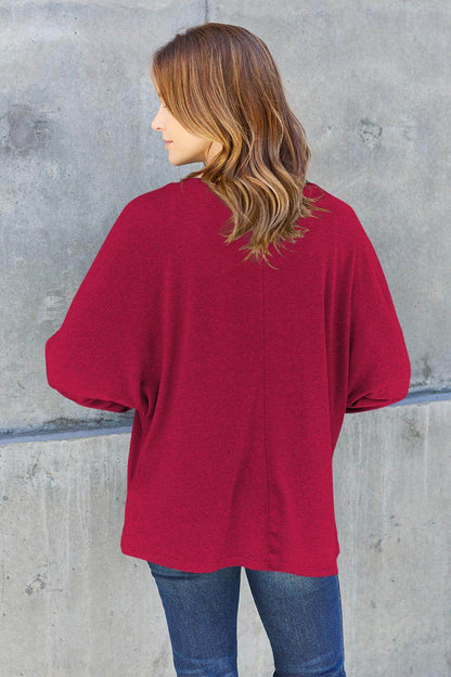 Double Take Round Neck Long Sleeve T-Shirt,