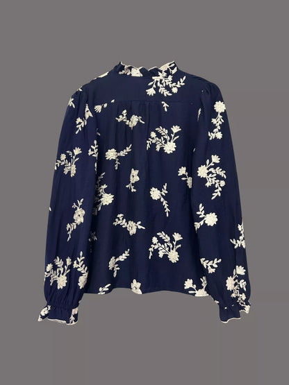 Floral Embroidered Long Sleeve Blouse