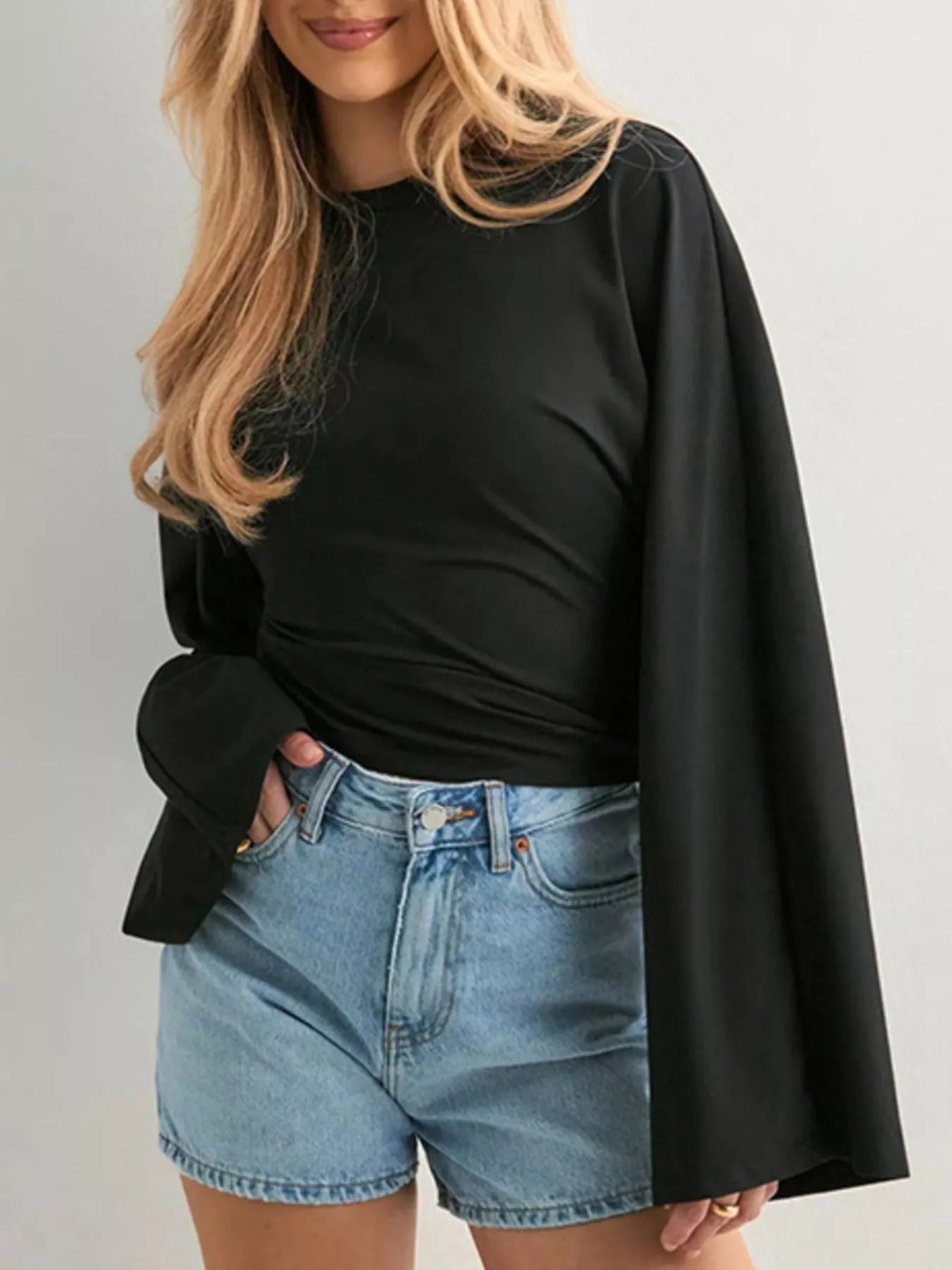 Long Sleeve Fitted Dress Top