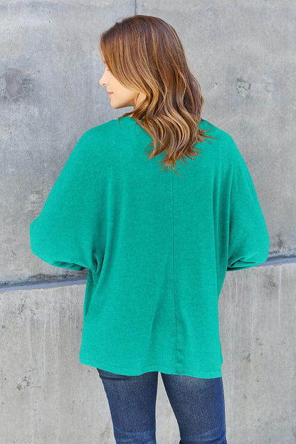 Double Take Round Neck Long Sleeve T-Shirt,