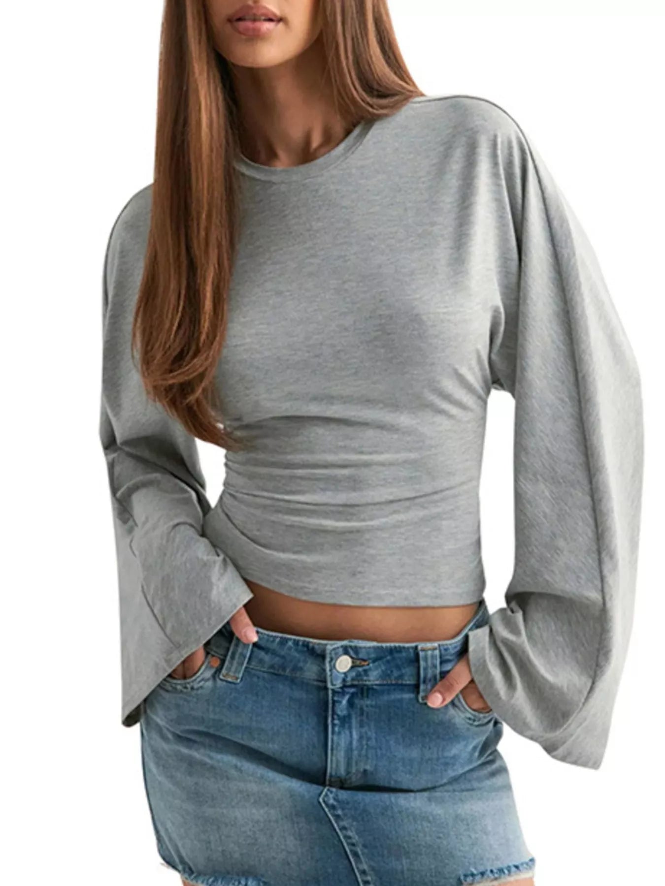 Long Sleeve Fitted Dress Top
