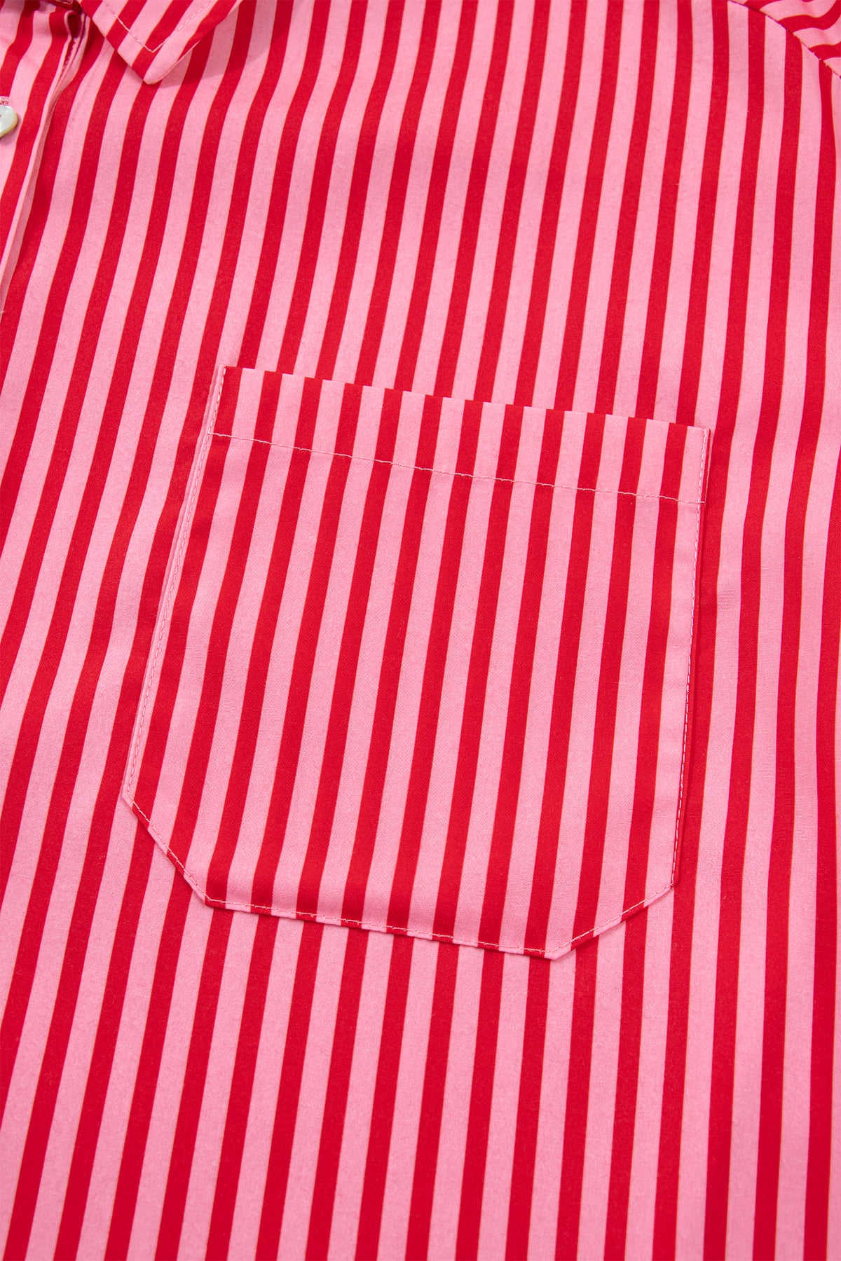 Red Stripe Button-Up Shirt