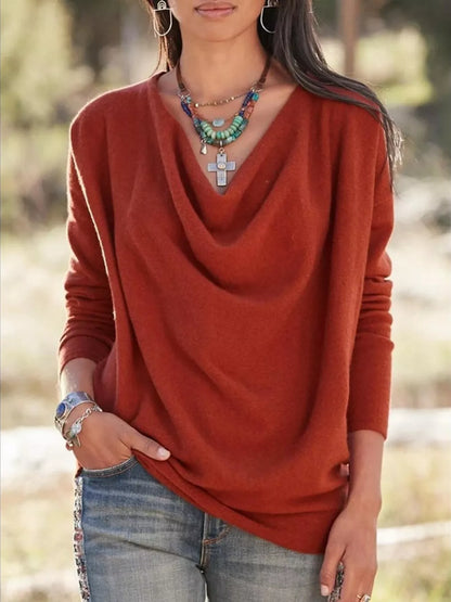 Cowl Neck Long Sleeve Top