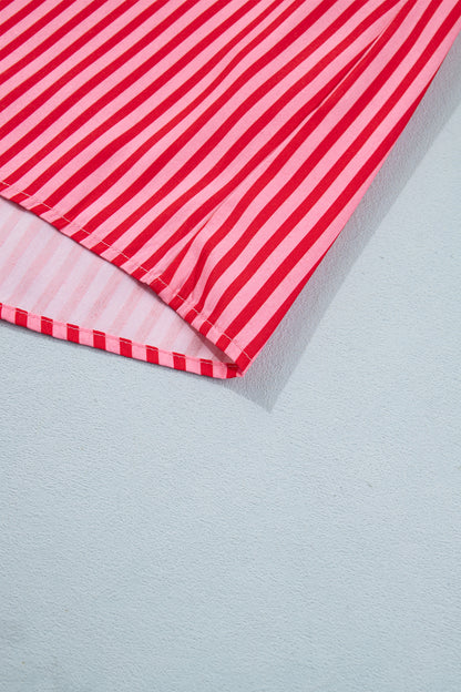 Red Stripe Button-Up Shirt
