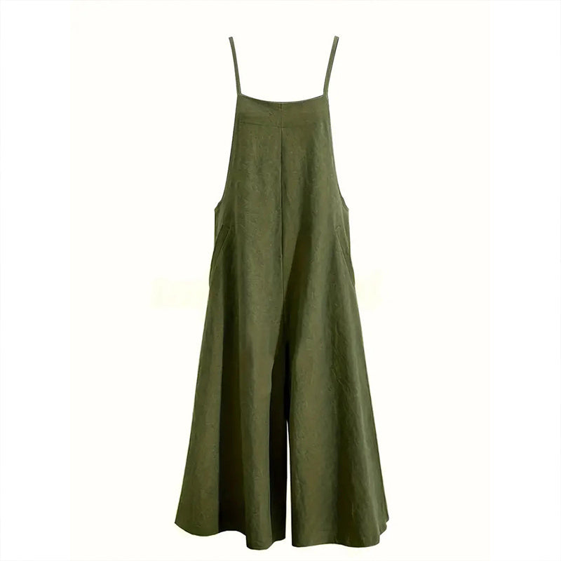 Casual Jumpsuit - Sleeveless Romper With Pockets For Spring&Summer