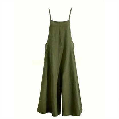 Casual Jumpsuit - Sleeveless Romper With Pockets For Spring&Summer