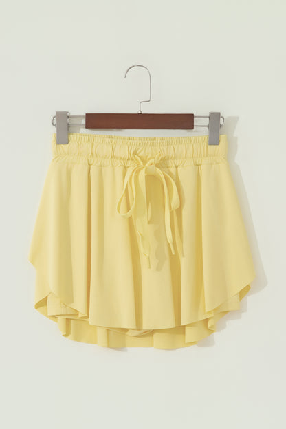 Drawstring Elastic Waistband Lined Skorts