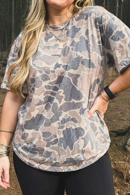 Camouflage Print T Shirt