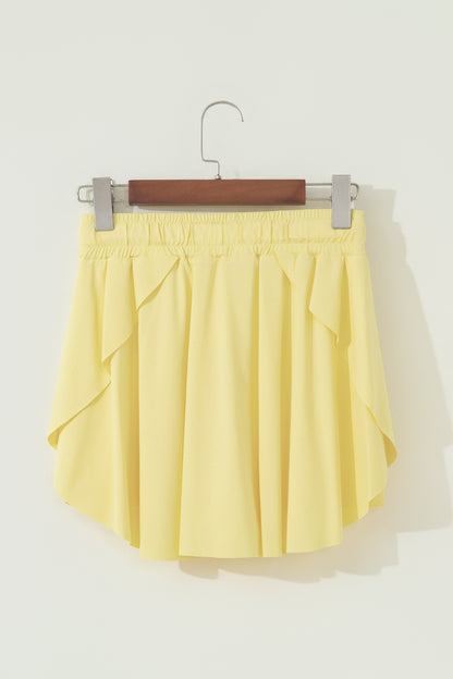 Drawstring Elastic Waistband Lined Skorts