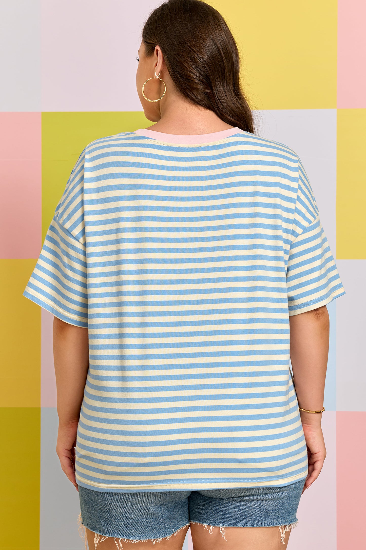 Sky Blue Drop Shoulder Tee