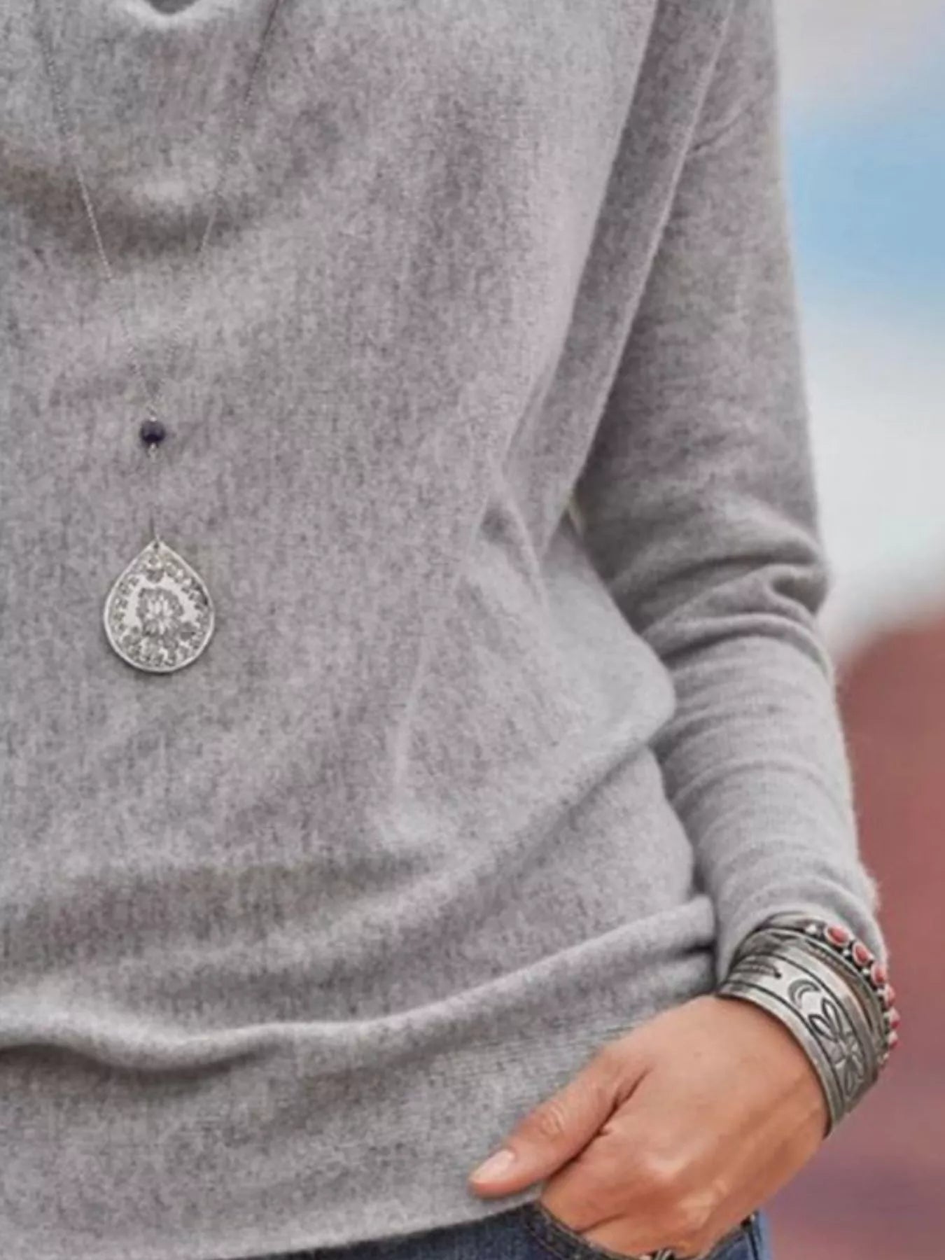 Cowl Neck Long Sleeve Top