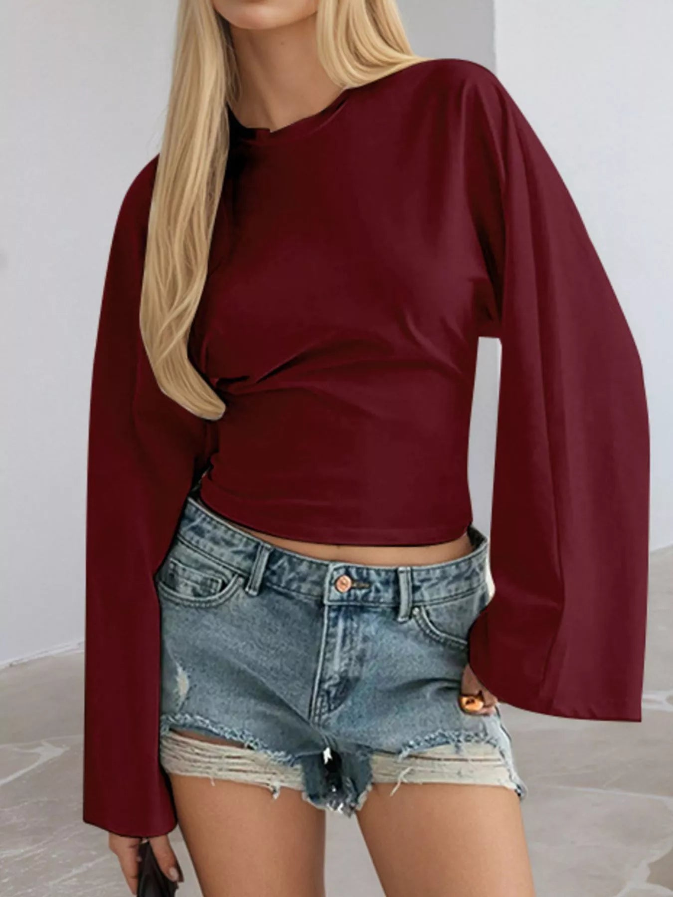 Long Sleeve Fitted Dress Top