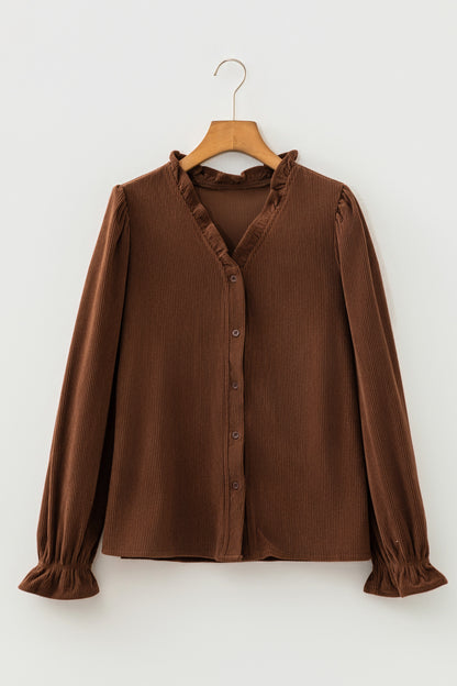 Solid Buttoned Blouse
