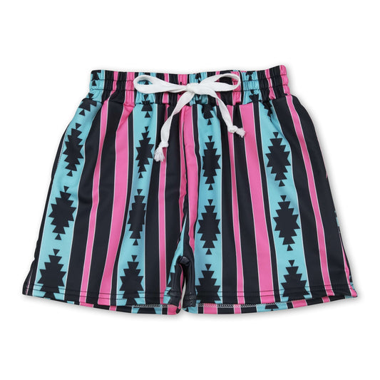 Baby & Kids Light Blue Aztec Swim Trunks