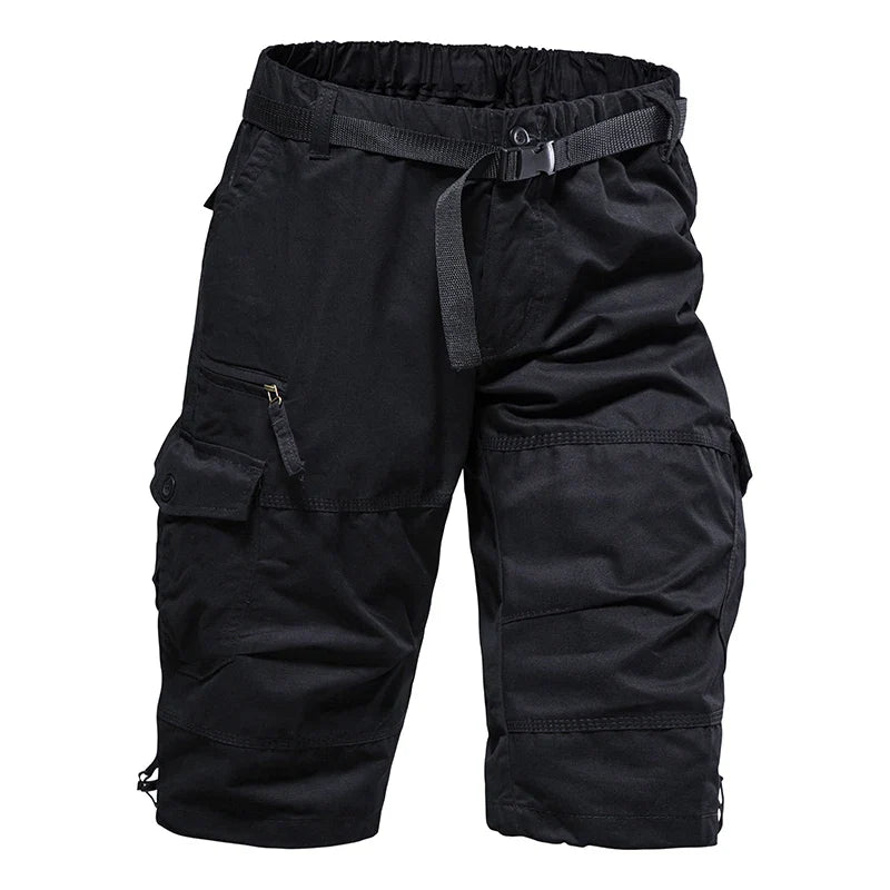 Men's Summer Casual Shorts Cotton Overalls Multi Pocket Knee Shorts American Style Sports Short Pants
