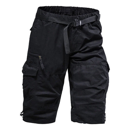 Men's Summer Casual Shorts Cotton Overalls Multi Pocket Knee Shorts American Style Sports Short Pants