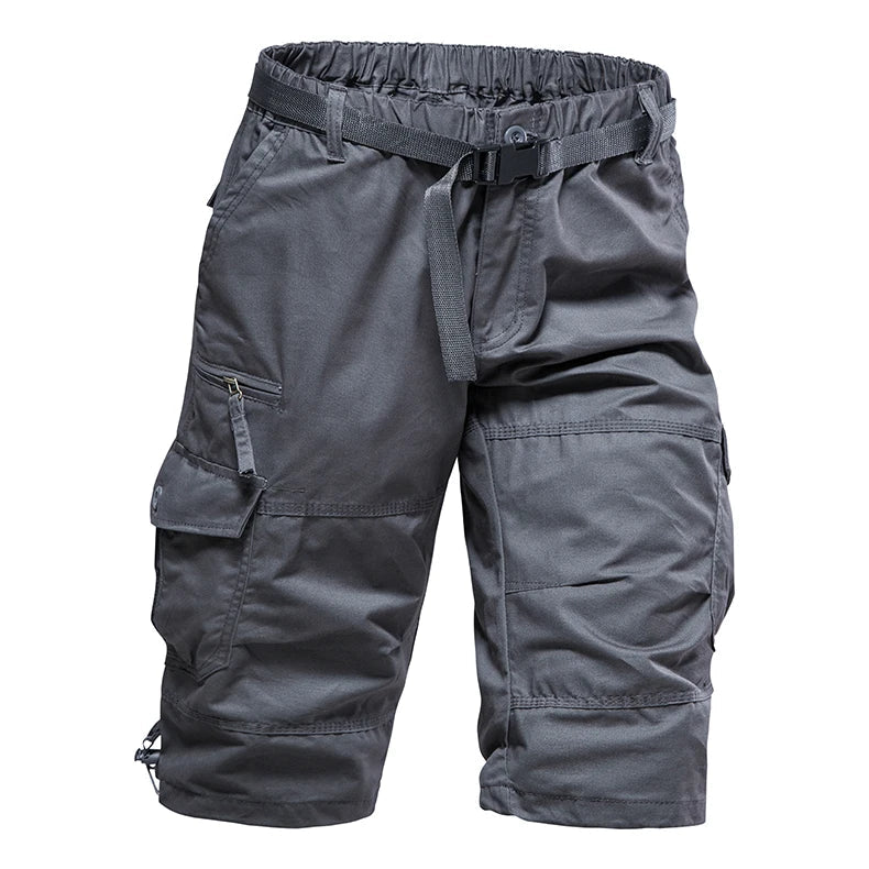 Men's Summer Casual Shorts Cotton Overalls Multi Pocket Knee Shorts American Style Sports Short Pants