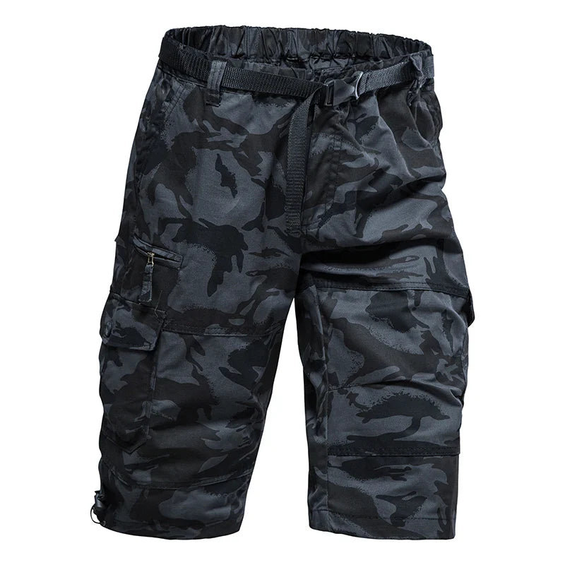 Men's Summer Casual Shorts Cotton Overalls Multi Pocket Knee Shorts American Style Sports Short Pants