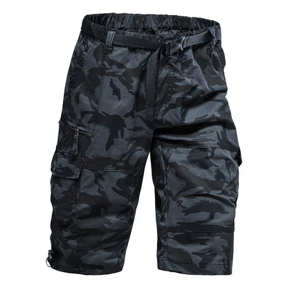 Men's Summer Casual Shorts Cotton Overalls Multi Pocket Knee Shorts American Style Sports Short Pants