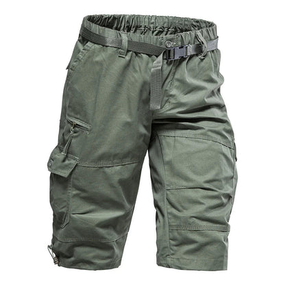 Men's Summer Casual Shorts Cotton Overalls Multi Pocket Knee Shorts American Style Sports Short Pants