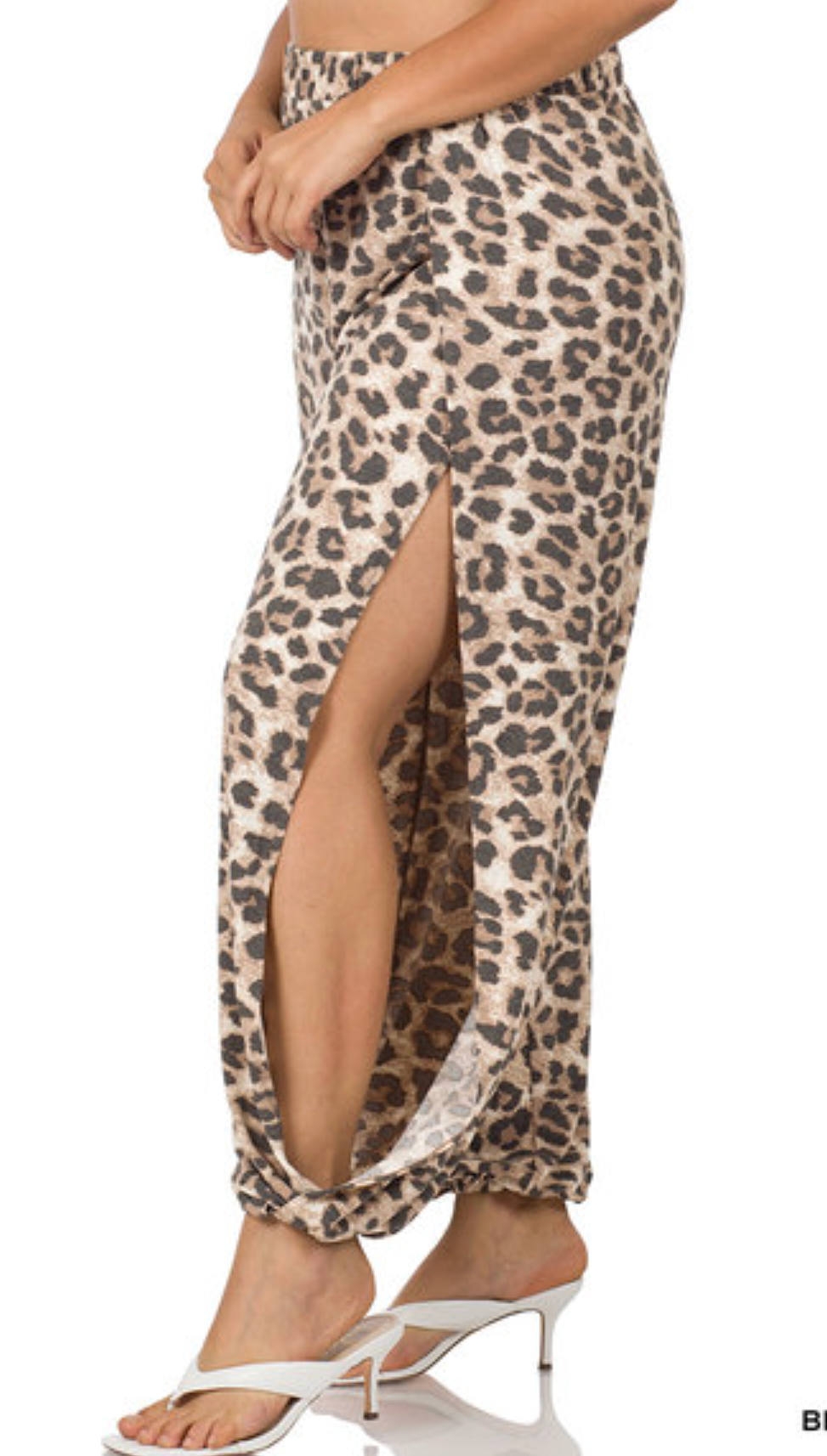 LEOPARD PANTS w/ SIDE SPLIT