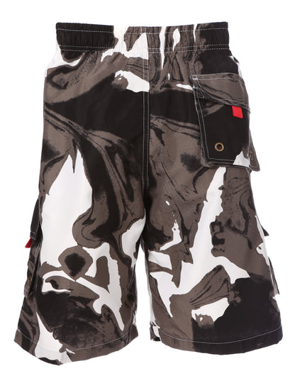 Mens Wave Design Swim Trunks