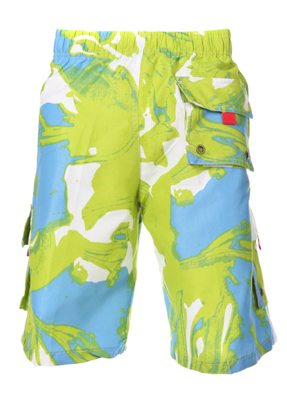 Mens Wave Design Swim Trunks