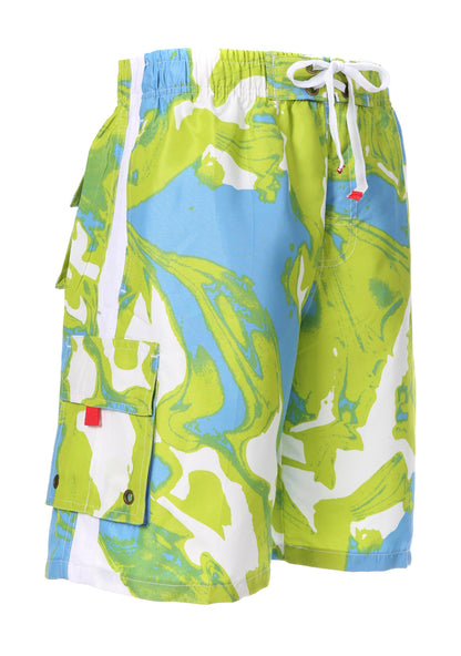 Mens Wave Design Swim Trunks