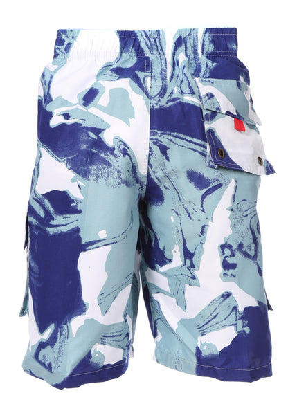 Mens Wave Design Swim Trunks