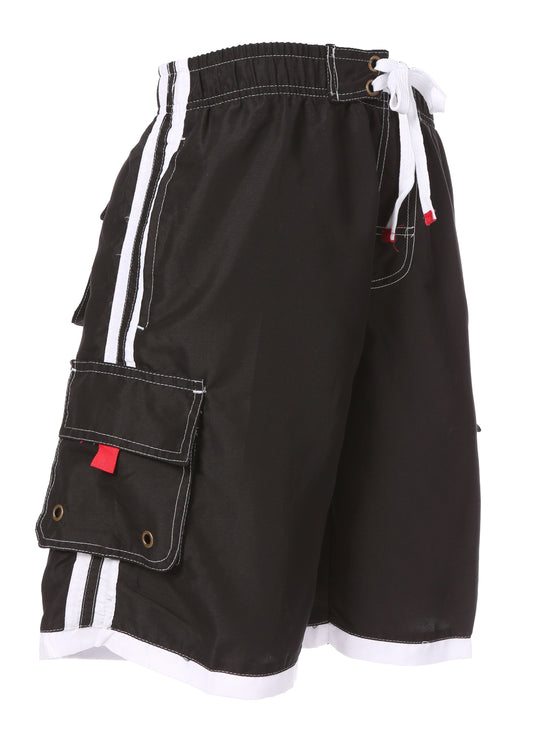 Mens Striped Swim Trunks