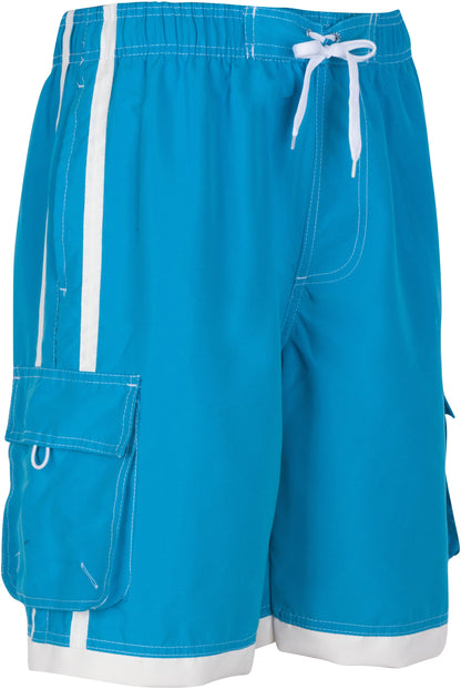 Mens Striped Swim Trunks