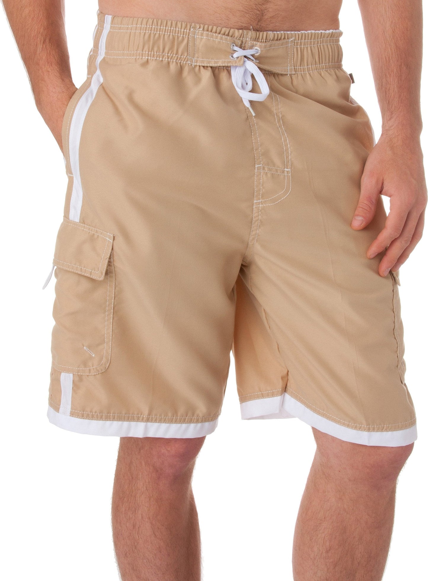 Mens Striped Swim Trunks