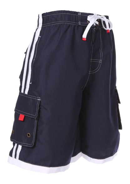 Mens Striped Swim Trunks