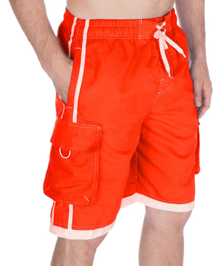 Mens Striped Swim Trunks