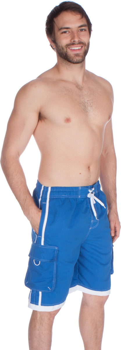 Mens Striped Swim Trunks