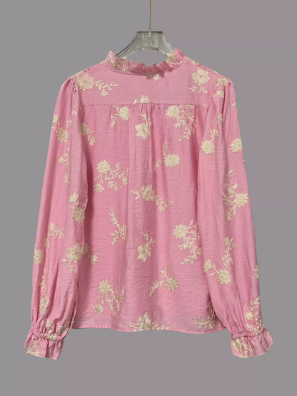 Floral Embroidered Long Sleeve Blouse