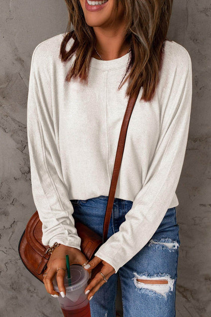 Double Take Round Neck Long Sleeve T-Shirt,