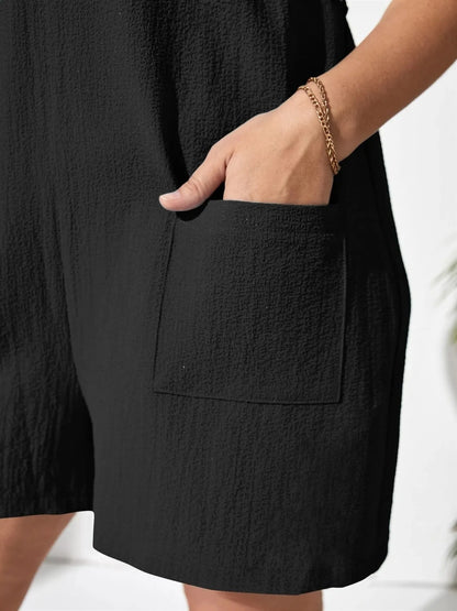 Knotted Strap Romper with Pockets