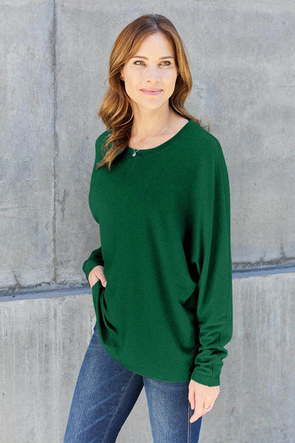 Double Take Round Neck Long Sleeve T-Shirt,