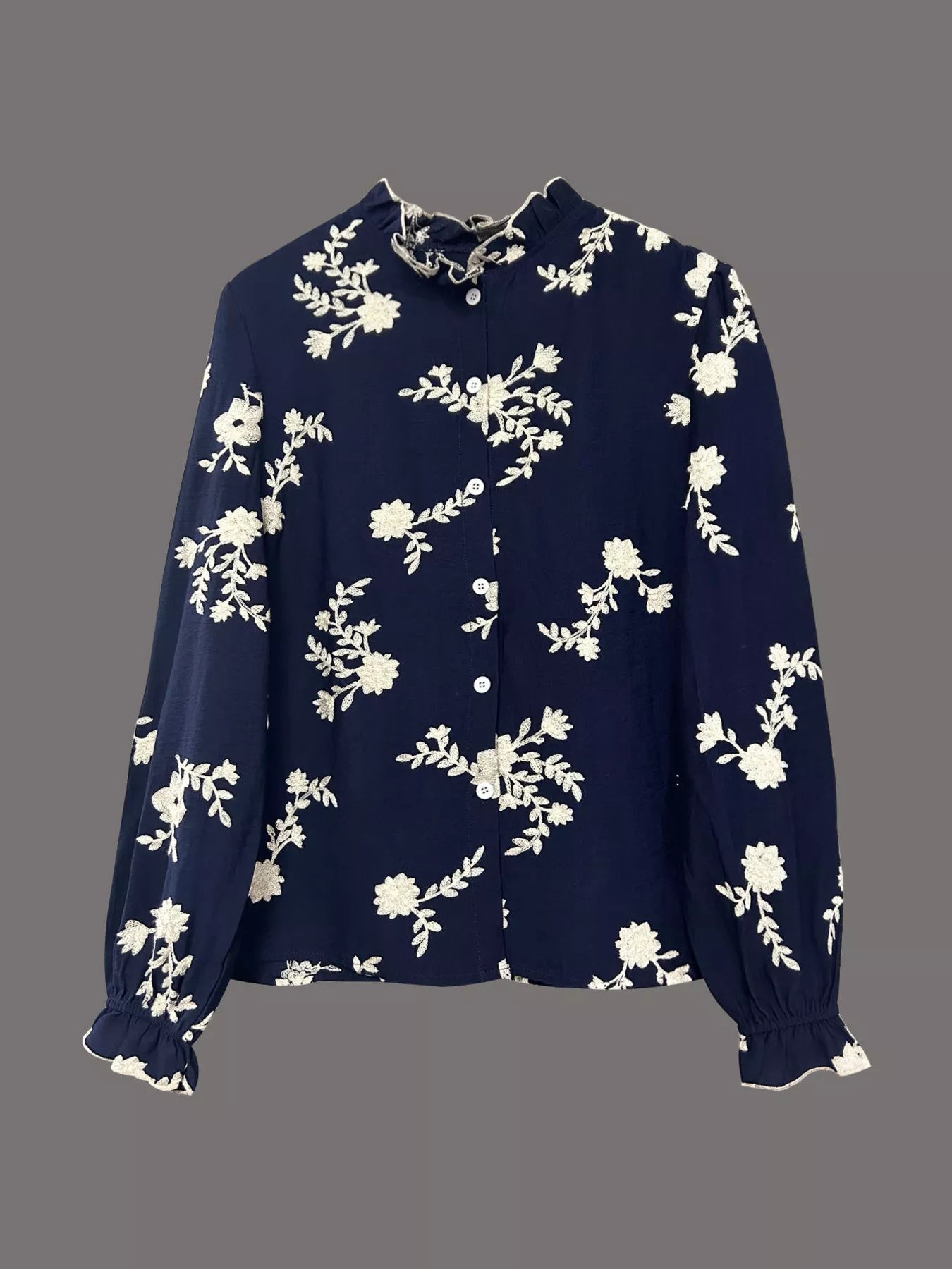 Floral Embroidered Long Sleeve Blouse