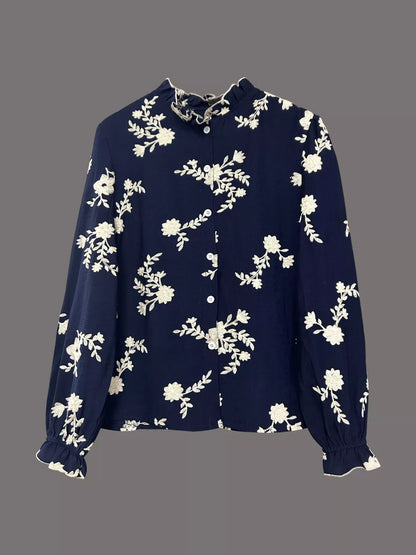 Floral Embroidered Long Sleeve Blouse