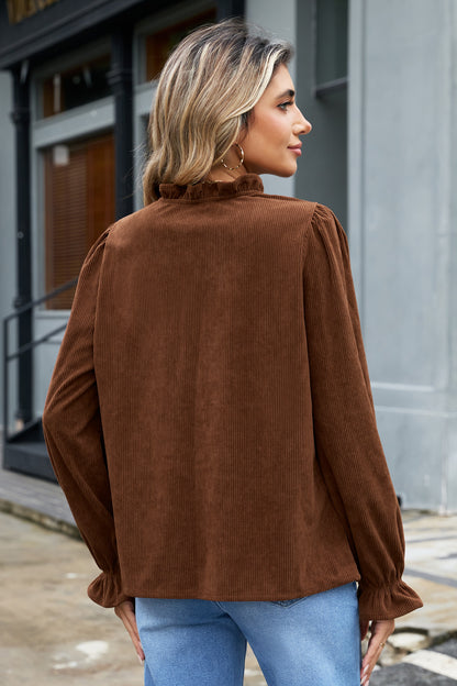 Solid Buttoned Blouse
