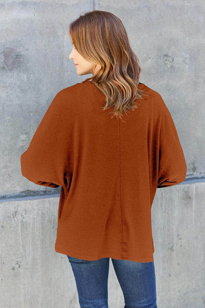 Double Take Round Neck Long Sleeve T-Shirt,