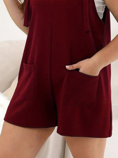 Knotted Strap Romper with Pockets