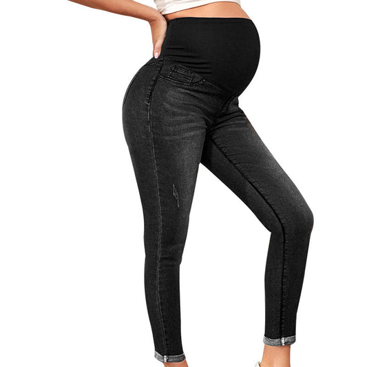 Stretchy Maternity Jeans with Belly Support